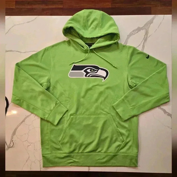 NFL Nike Therma-Fit Seattle Sea Hawks Pullover Hoodie Sweatshirt Green Sz Large - Picture 1 of 12